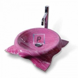 PR15 Pink Glass Basin 45x45x11