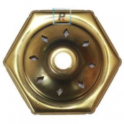 Brass Lampcap Hexagon Vented 41mm