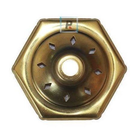 Brass Lampcap Hexagon Vented 41mm