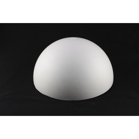 Molde Porexpan blanco media esfera de 16cmtrs Ø